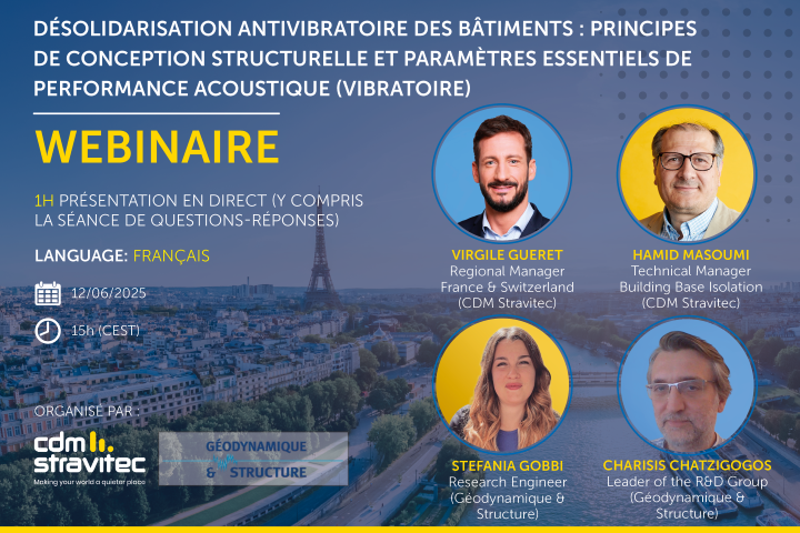 Webinaire CDM Stravitec – Désolidarisation Antivibratoire des Bâtiments
